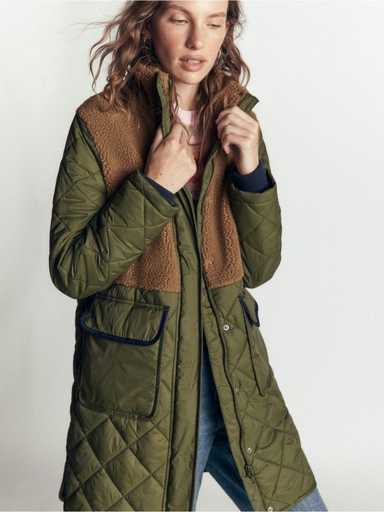 Boden Jackets & Blazers - Boden Women's Quilted Hooded Coat- Borg Mix Coat